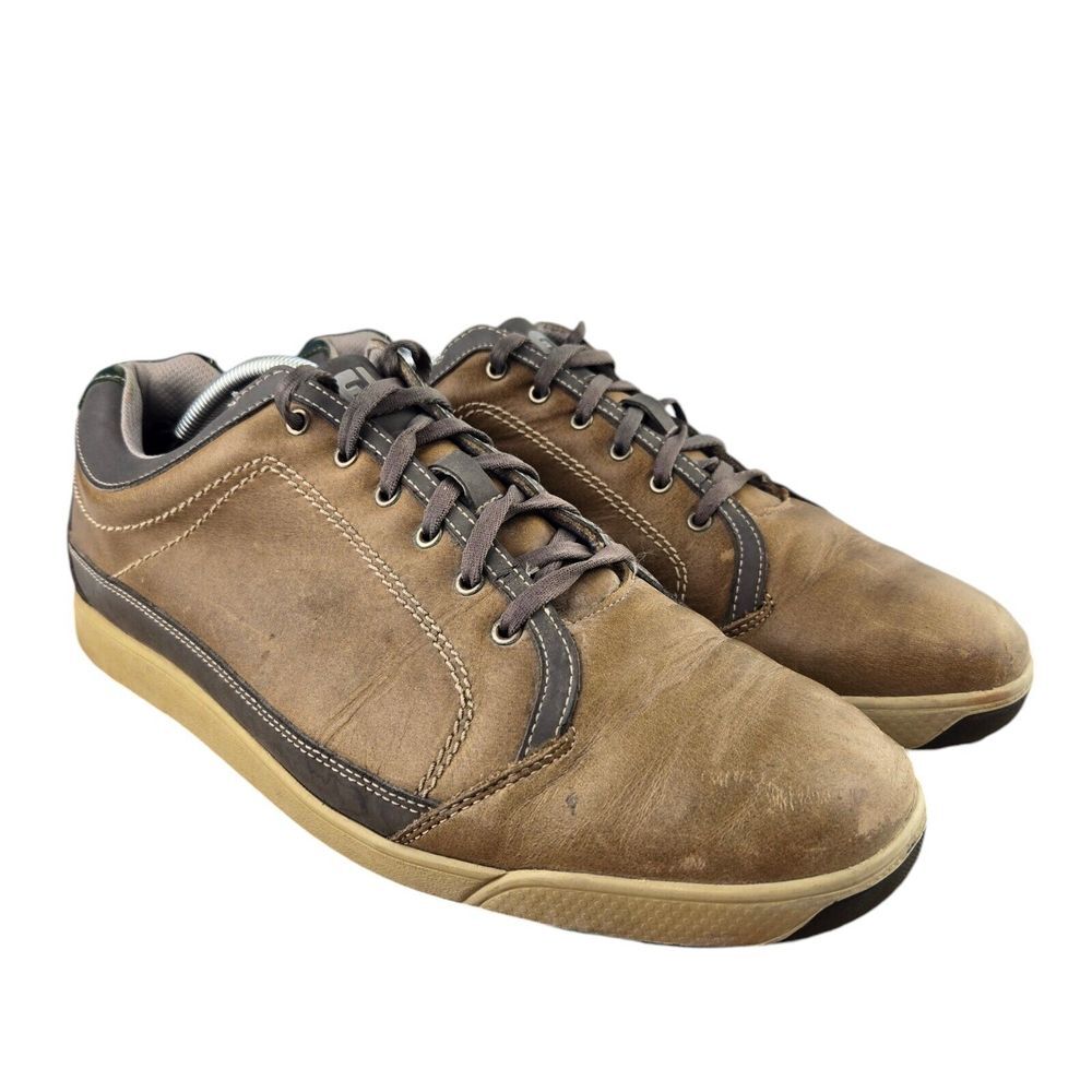 FootJoy Mens 11.5 Brown Contour Casual 54249 Spikeless Leather Golf Shoes